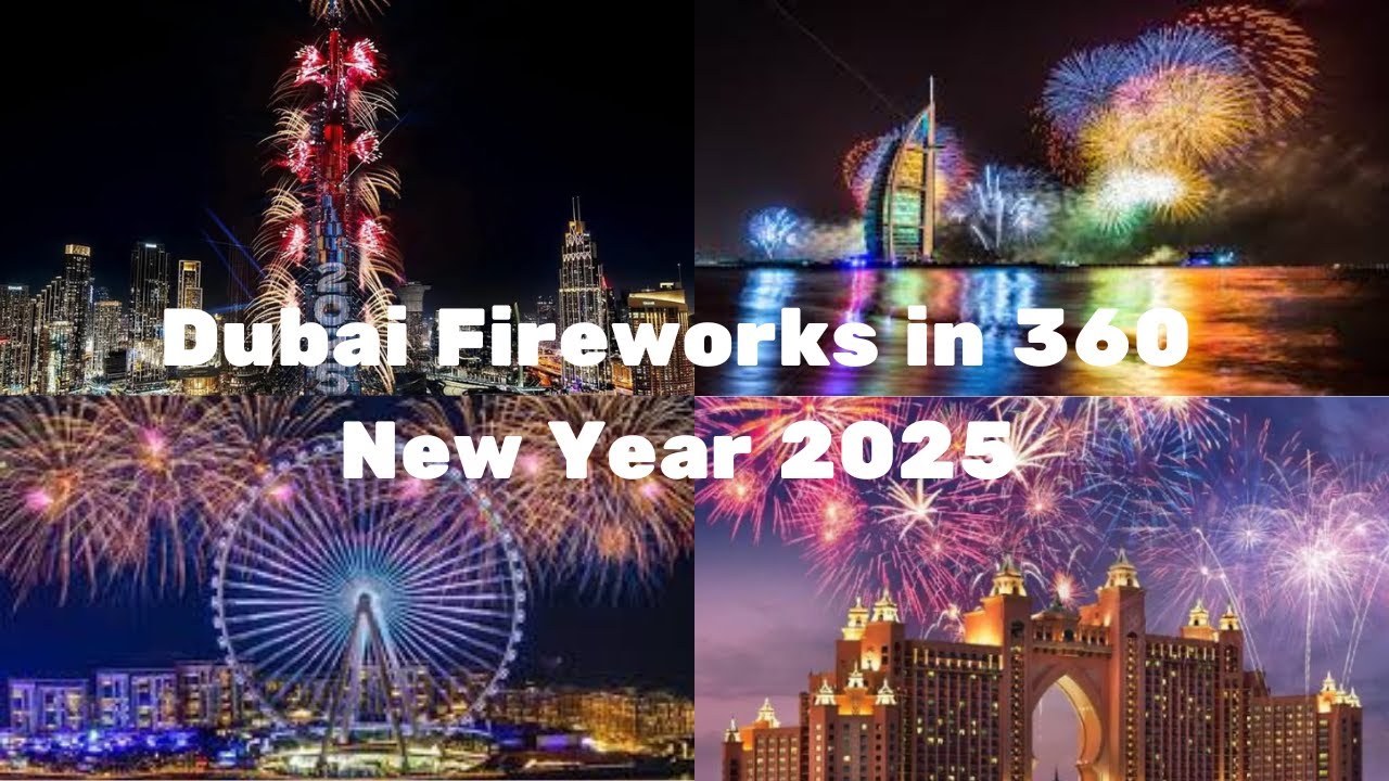 New Year 2025 Dubai | Burj Khalifa, Burj Al Arab, Atlantis and Ain Dubai 360 Fireworks | Yacht | 4K