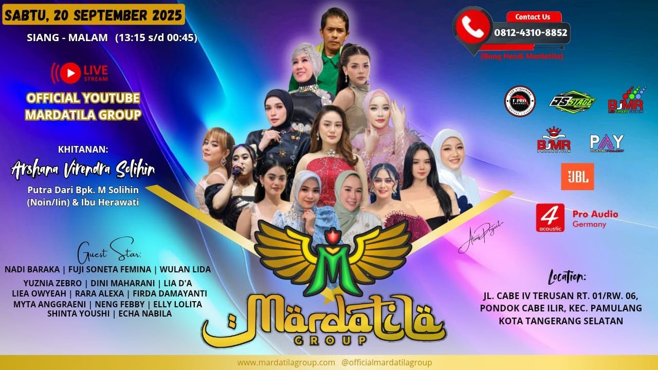 LIVE KONSER MARDATILA GROUP (MALAM) - HAJAT BPK. SOLIHIN & IBU HERAWATI | PD. CABE - PAMULANG