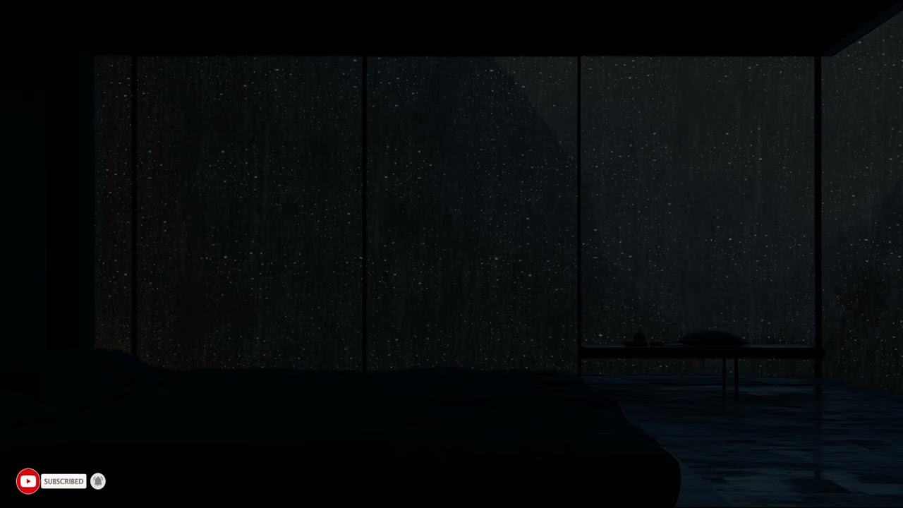 Muted Rain Beyond A Darkened Room Creates A Deep Night Cocoon For Sleep And Stillness