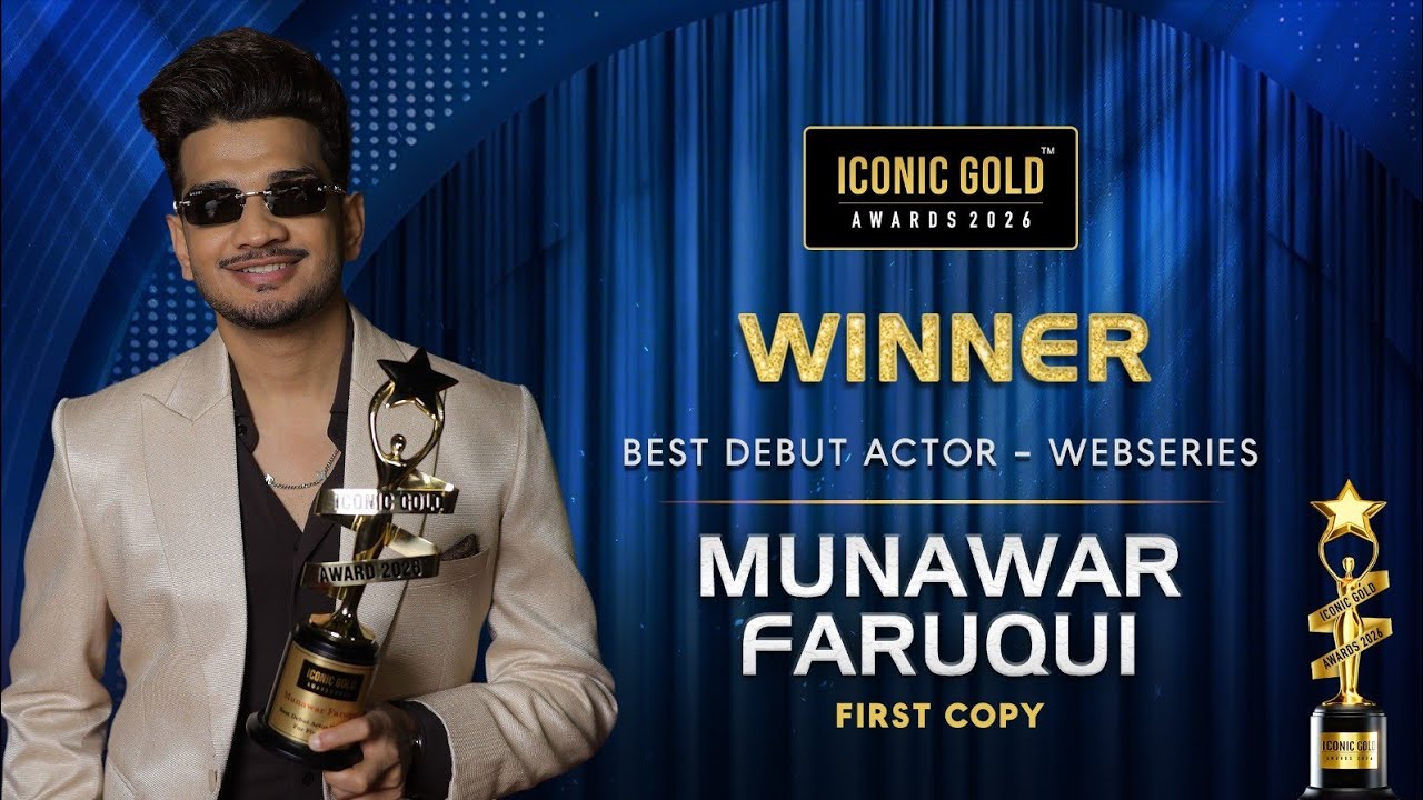 Munawar Faruqui on winning Best Debut Actor – OTT for First Copy at Iconic Gold Awards 2026! 🏆✨