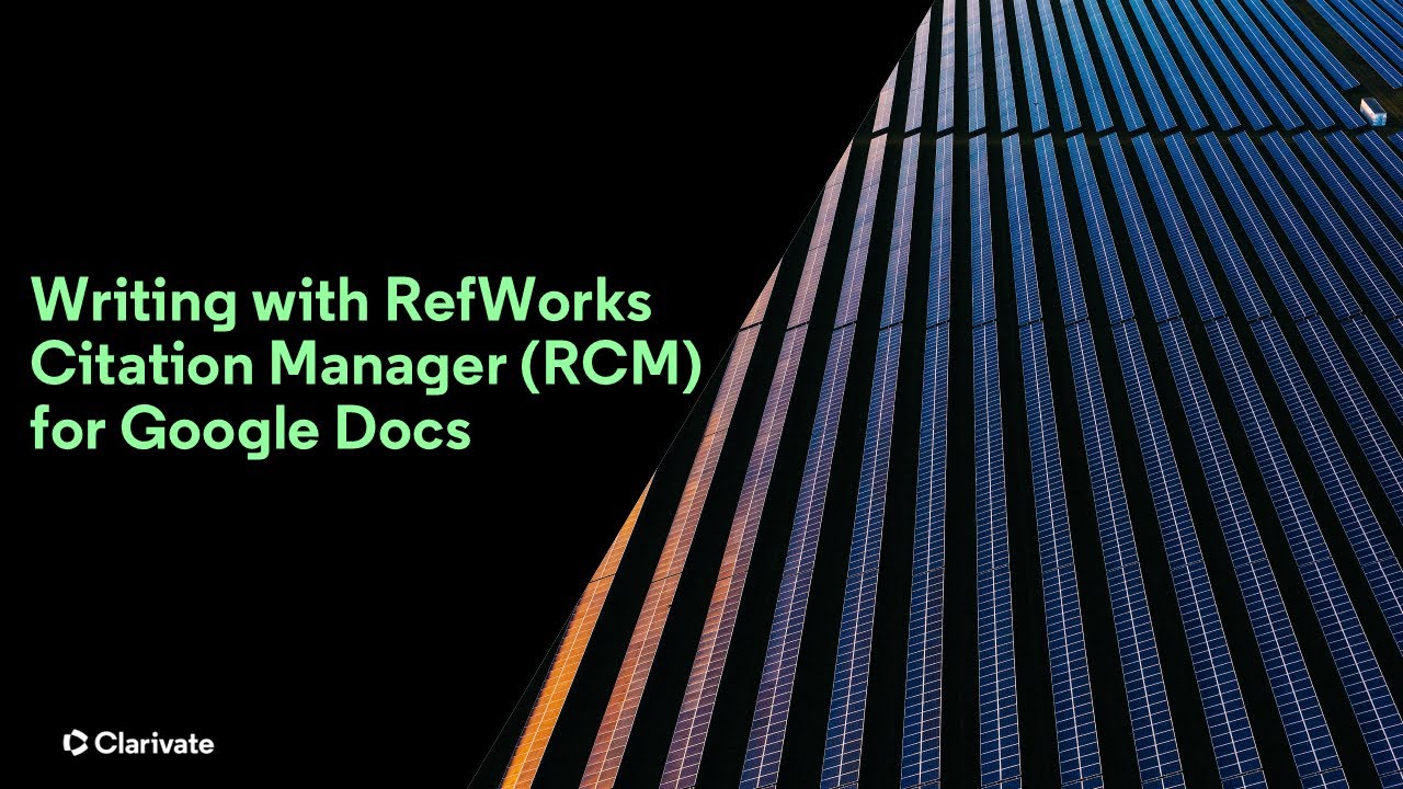 Использование менеджера цитирования RefWorks (RCM) для Google Docs при написании текстов