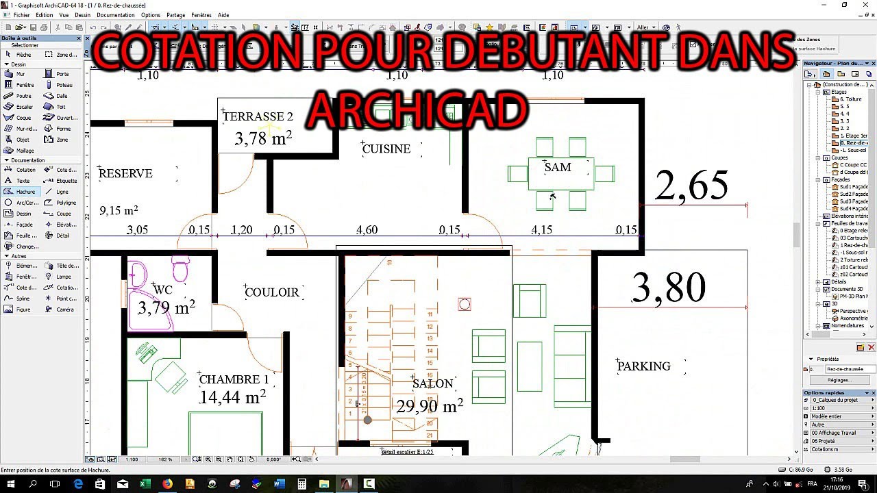 Cotation pour débutant dans Archicad 22
