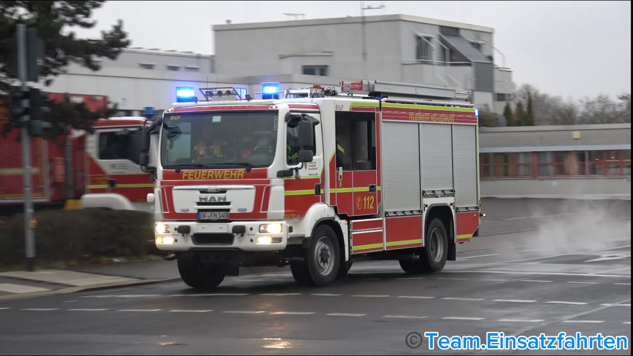 [Brand in Gebäude-Hilfeleistung] Feuerwehr neu Isenburg auf Einsatzfahrt zu 2 Einsätzen