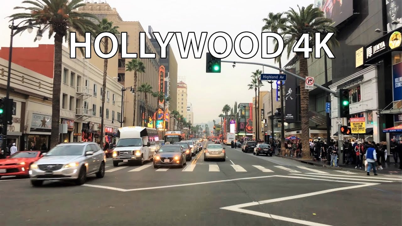 Driving Downtown - Hollywood 4K - USA