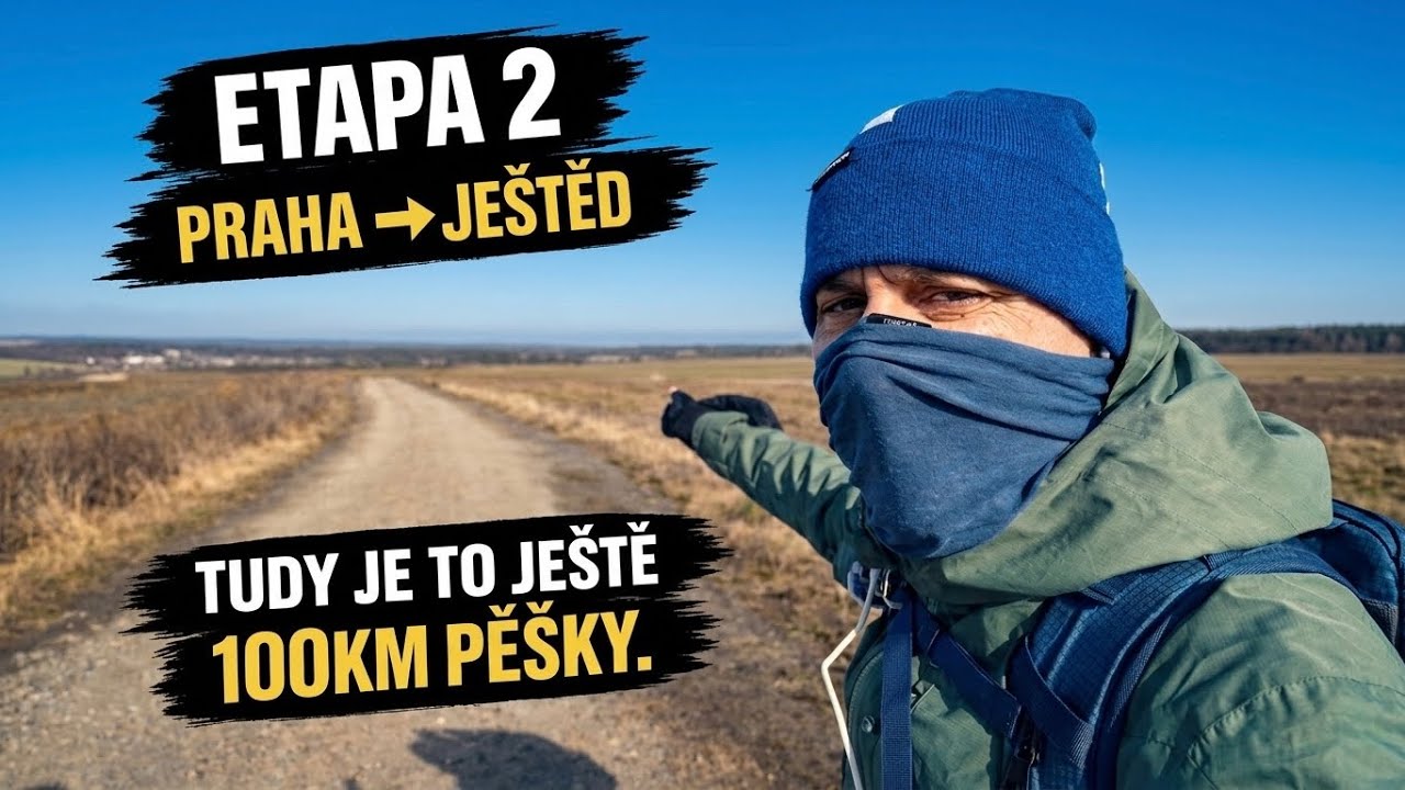 56 km v mrazu a koleno v háji. Pěšky z Petřína na Ještěd | Etapa 2