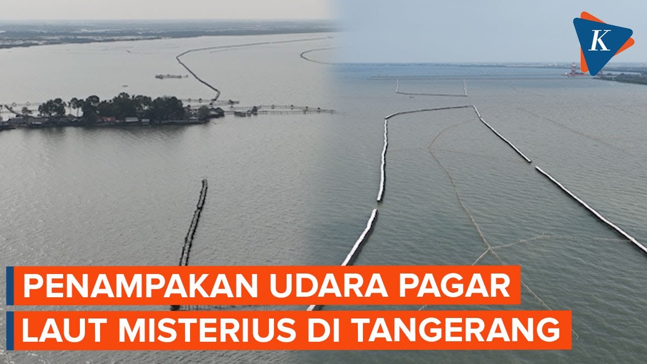 Penampakan Udara Pagar Laut Misterius yang Membentang di Laut Tangerang