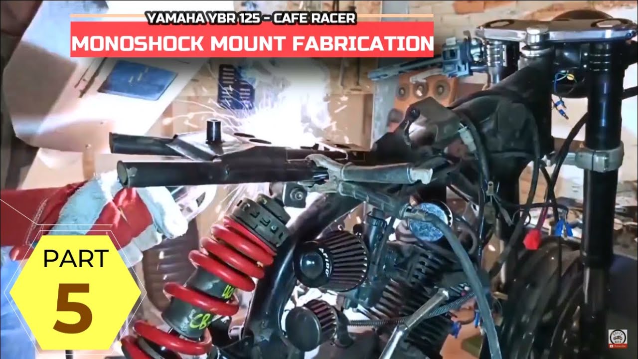 Yamaha YBR 125 Cafe Racer - Part 5 : Monoshock mount bracket fabrication.