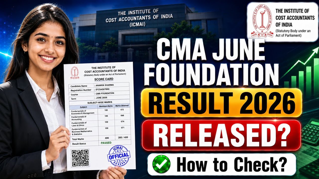 cma foundation june result 2026 | icmai cma foundation exam result 2026