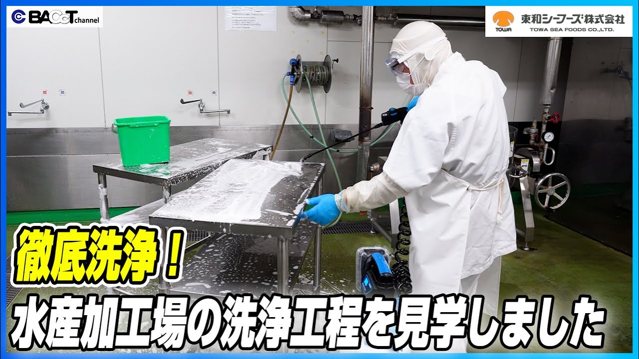【こんなところまで洗浄！】水産加工場の徹底した洗浄現場を見学しました【東和シーフーズ/工場見学】