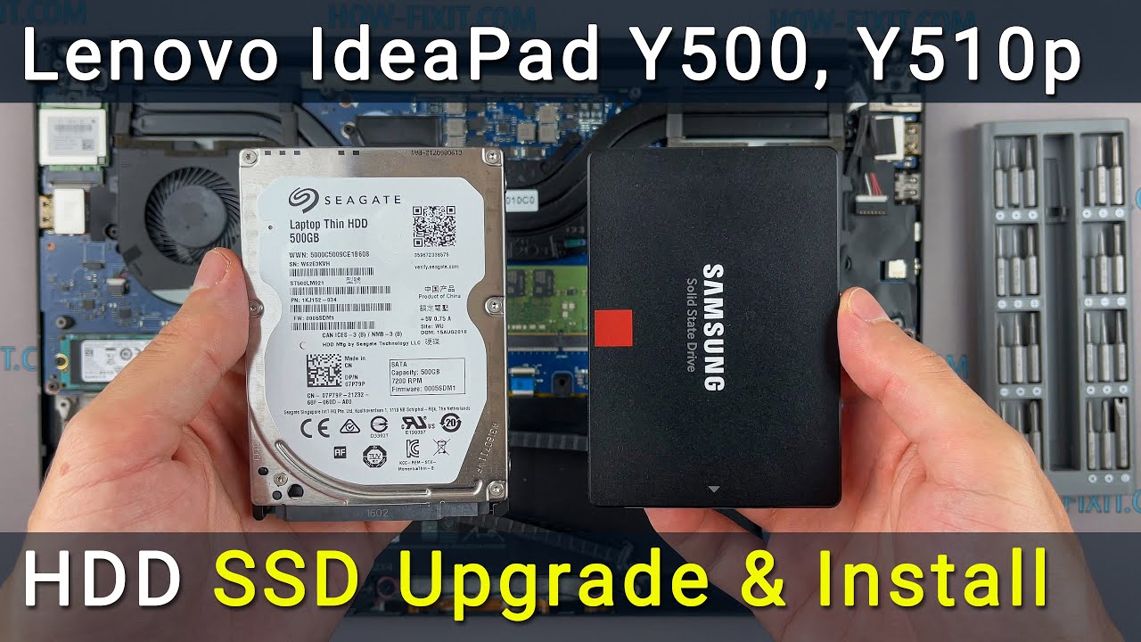 Замена и установка SSD или жестки диск в ноутбук Lenovo IdeaPad Y510p, Y500