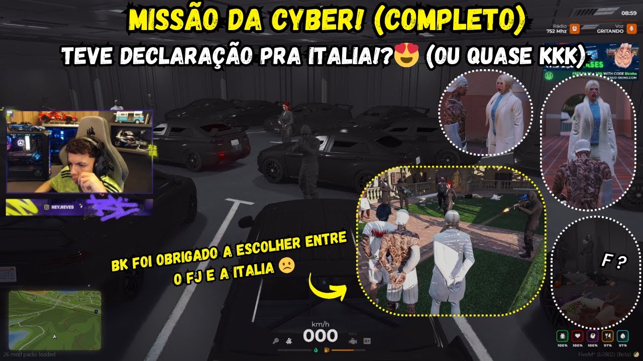 BKINHO FOI OBRIGADO A ESCOLHER ENTRE A VIDA DA ITALIA OU DO FJ ☹️ | MISSÃO DA CYBER!  DEU BOM!? 😬