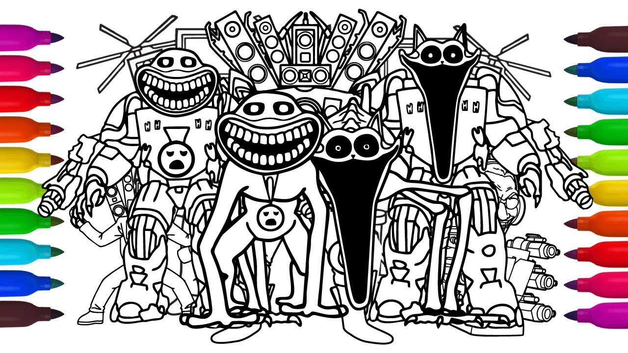 Poppy Playtime Coloring Pages New/How to Color Mecha Titans Fearful Frog,Hoppy Hopscotch,Catnap