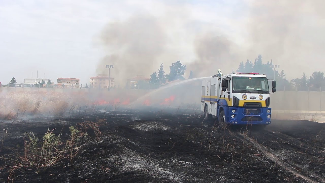 إخماد حريق في أرض زراعية صباح يوم الأحد في مدينة جرابلس 09/06/2019