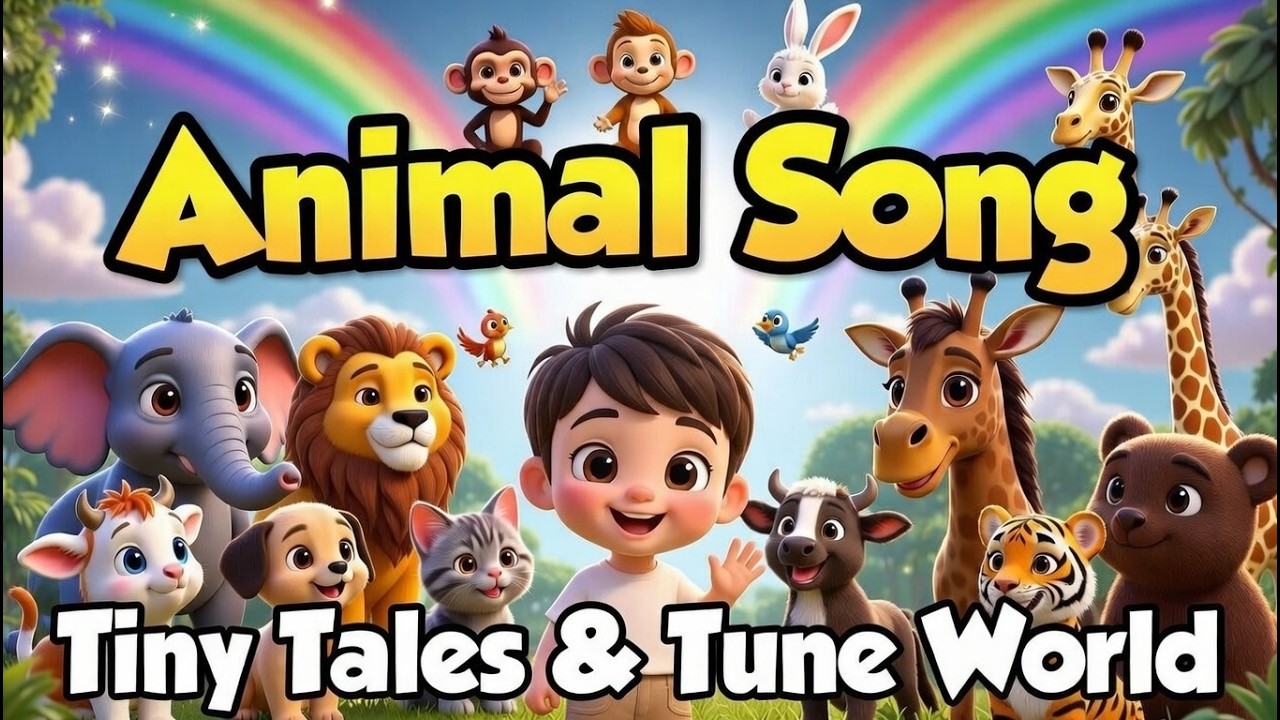 Animal Song for Kids & toddlers 🐶🐘|Fun Learning Rhymes|3D Cartoon Rhyme |🎶 Tiny Tales & Tune World✨🌈