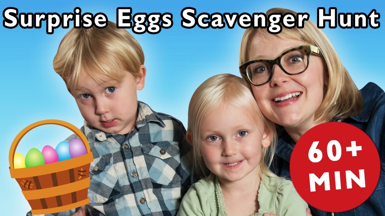 Surprise Eggs Scavenger Hunt and More | Game with Secret Eggs | Mother Goose Club Songs for Children