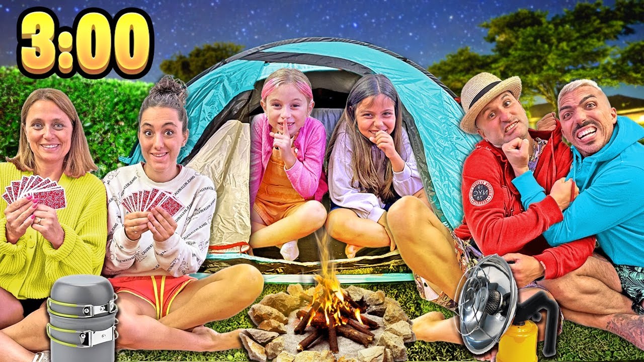 ULTIMO CHE ESCE DALLA TENDA ALLE 3 DI NOTTE VINCE E I NOSTRI AMICI STEFANO E ILARY E ZIA NICOLE!