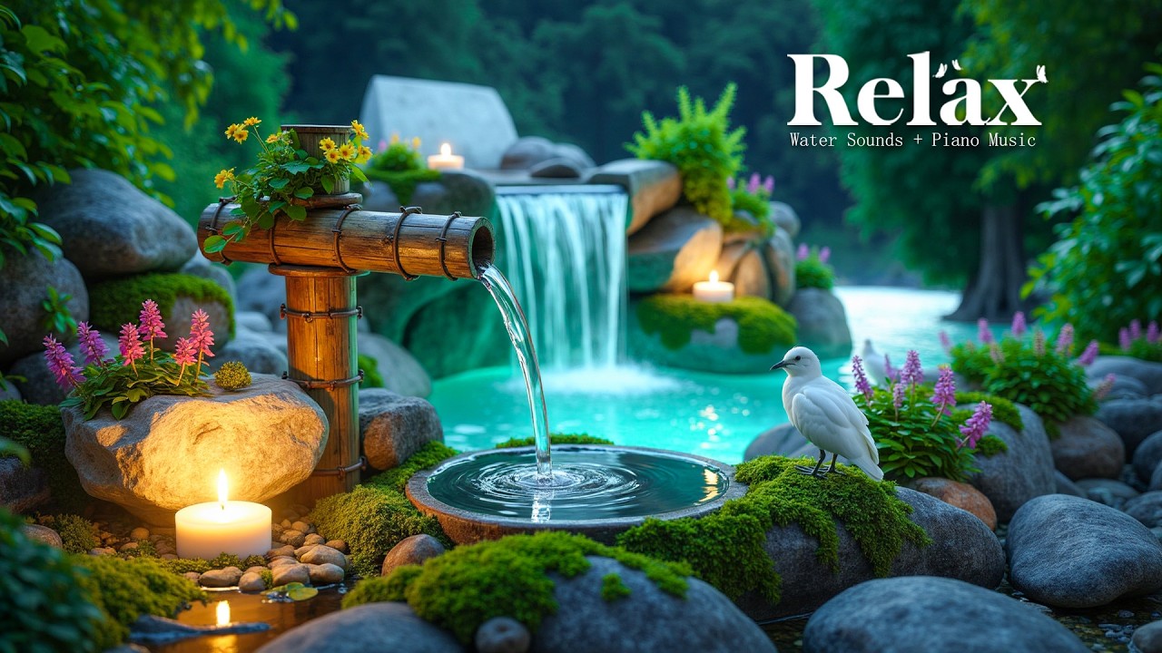 Успокаивающая фортепианная музыка со звуками текущей воды 🌿 Внутренний покой и снятие стресса, успо