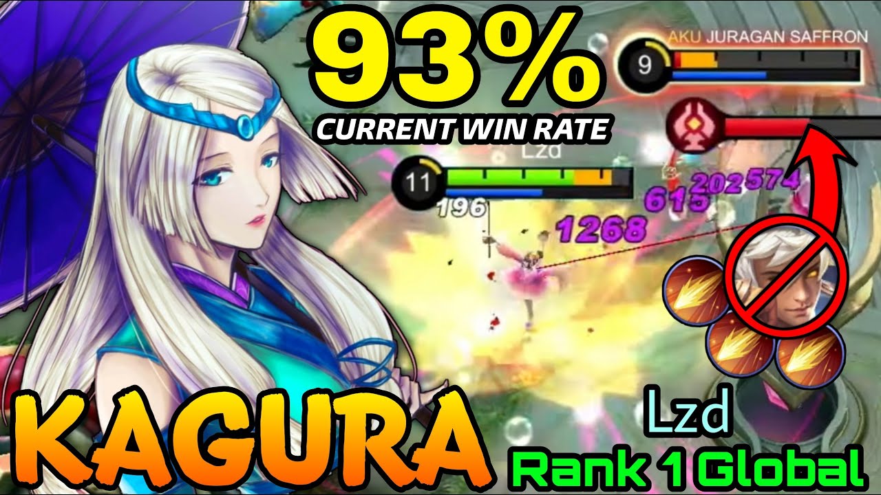 You Can't Run From Me! Kagura 93% Current Win Rate! - Top 1 Global Kagura Lzd - MLBB