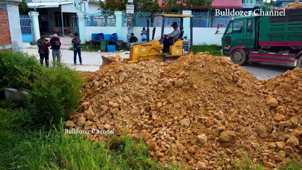 Great Project Clearing Old Dirt By Skill Driver D20P Bulldozer Pushing Making Road