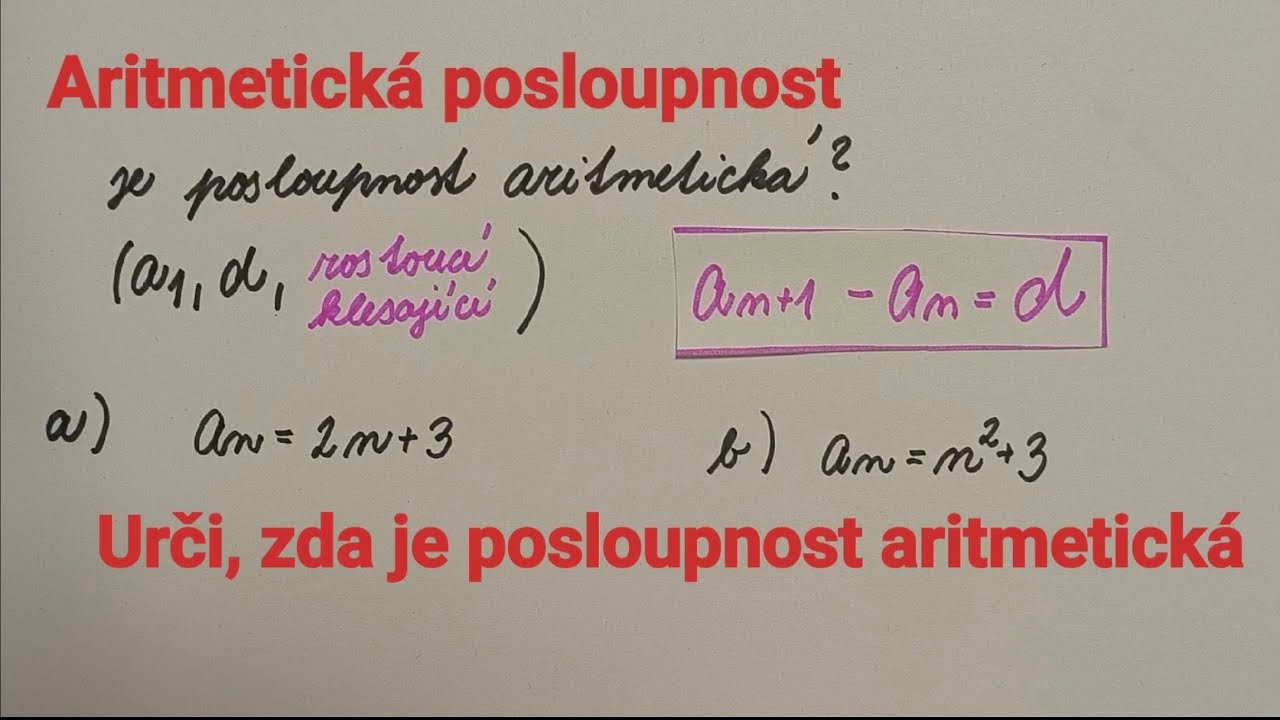 Aritmetická posloupnost, dokaž