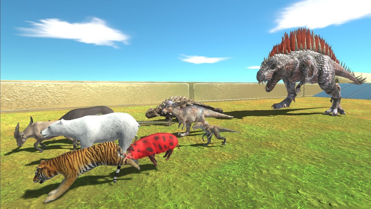 Escape from Spino-Rex (Tyrannometrodon) - Animal Revolt Battle Simulator