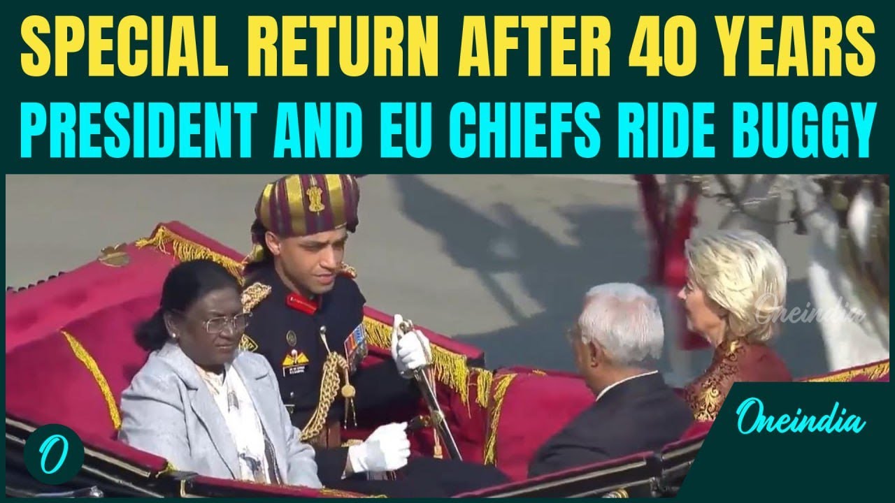 Republic Day Video: President Murmu, EU Chiefs Ride Traditional Buggy After 4 Decades | WATCH VIDEO