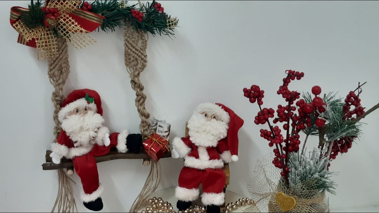 Passo a passo Papai Noel feito de cordão #DecoraçãoNatalina #FácilDeFazer
