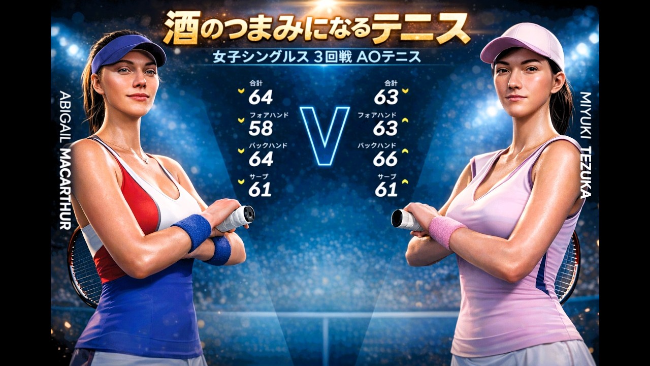 酒のつまみになるテニス🎾女子シングルス(３回戦) #AOテニス