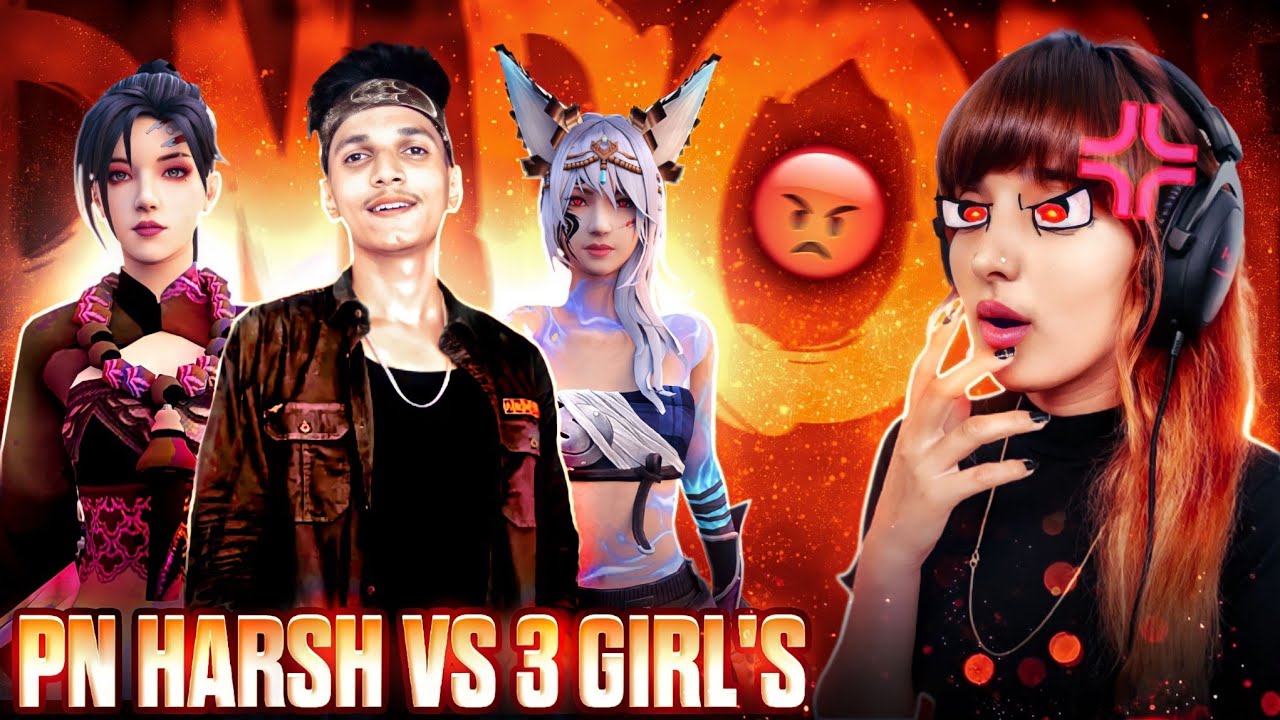 PN HARSH vs 3 HOT GIRL'S 🤬💥 WTF || PN ROSE 🌹 Reaction On @PRO-NATION - Garena Free Fire