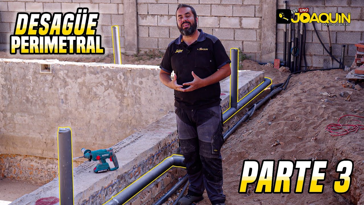 Ep 3 - CÓMO HACER UNA PISCINA DESBORDANTE - Colocación de desagües perimetrales.