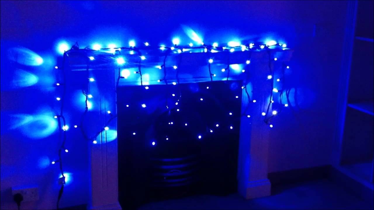 Blue LED String Lights with Sparkling Effect