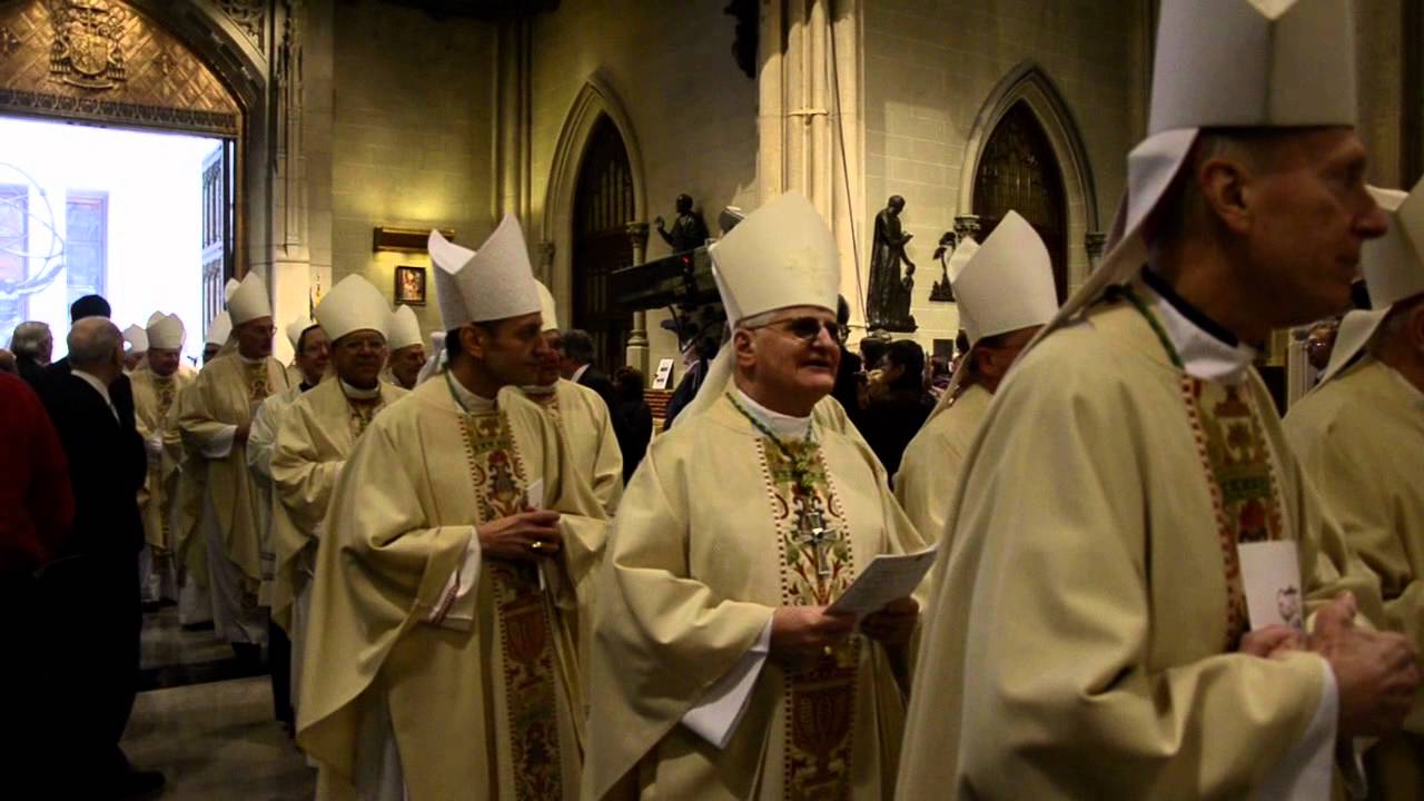 Procession entering Saint Patricks Cathedral for Cardinal Dolan's Mass