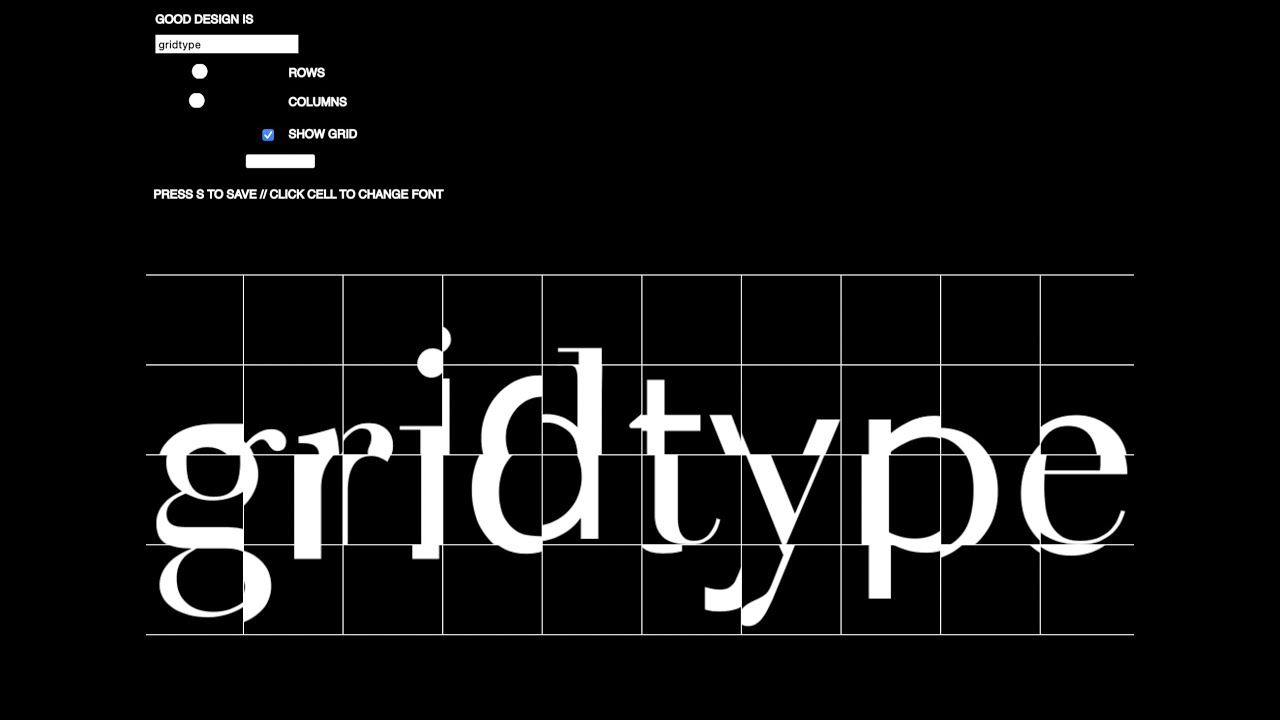 GridType, Generative Design Typography Project using P5JS