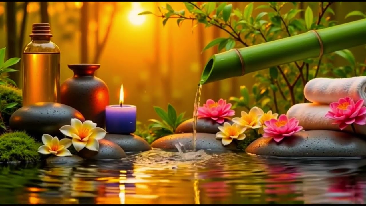 Healing Sound🌿 Calming Water, Bamboo Fountain, Deep Sleep, Study & Comforting Feeling