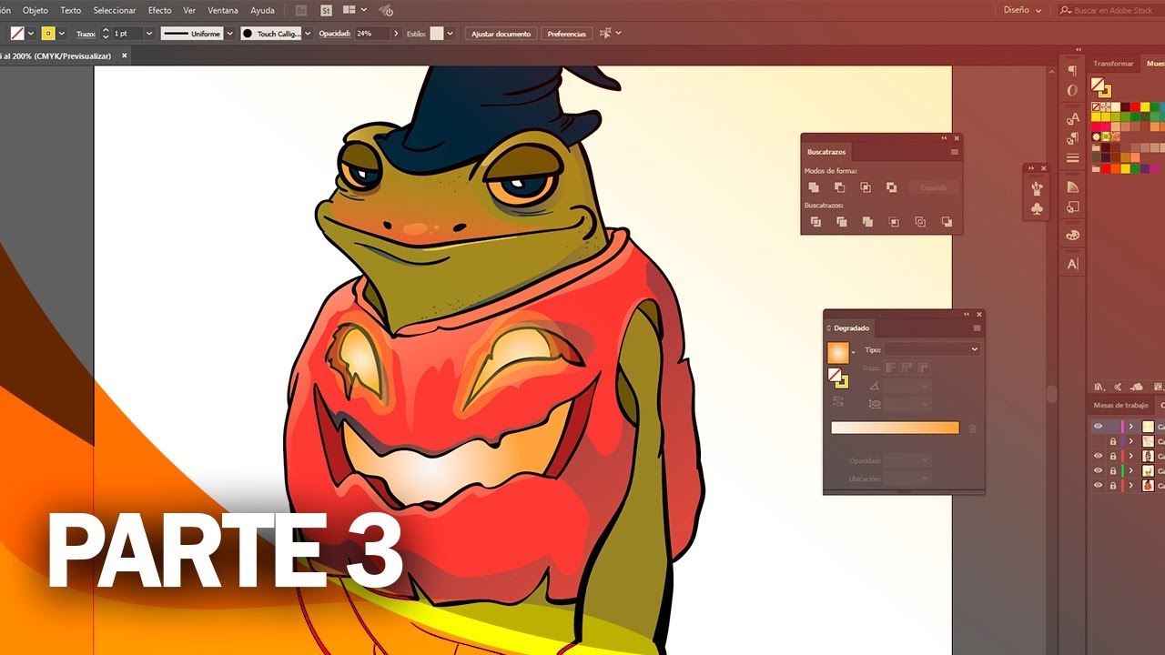 Tutorial illustrator cómo diseñar un personaje BÁSICO con herramientas básicas [Parte3].