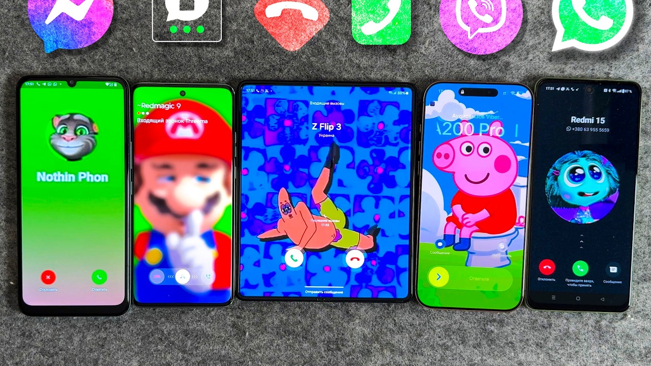 Moto Facebook + iPhone WhatsApp + Viber OnePlus + Nokia Treema + Z Fold 3 Incoming Call