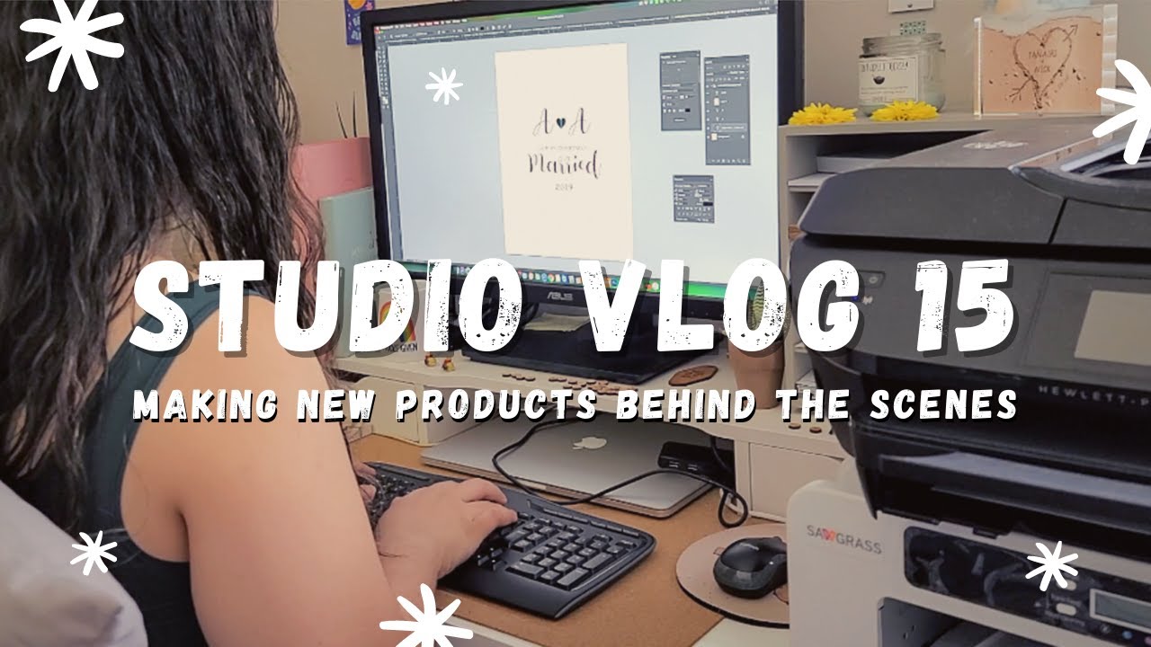 studio vlog 15 - behind the scenes of creating new products, laser engraving, packing etsy orders
