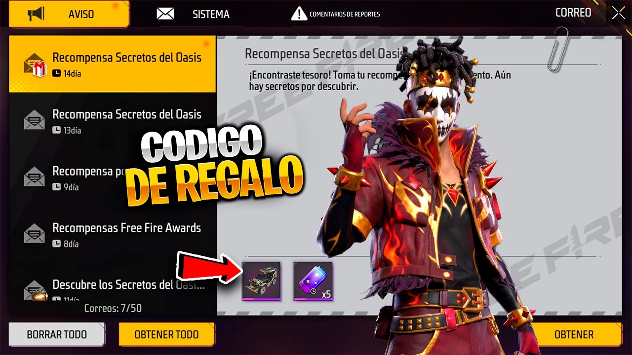 RAPIDO REGRESAN CODIGOS DE REGALOS A FREE FIRE NUEVO CODIGO DE REGALO SECRESTOS DEL OASIS 2026