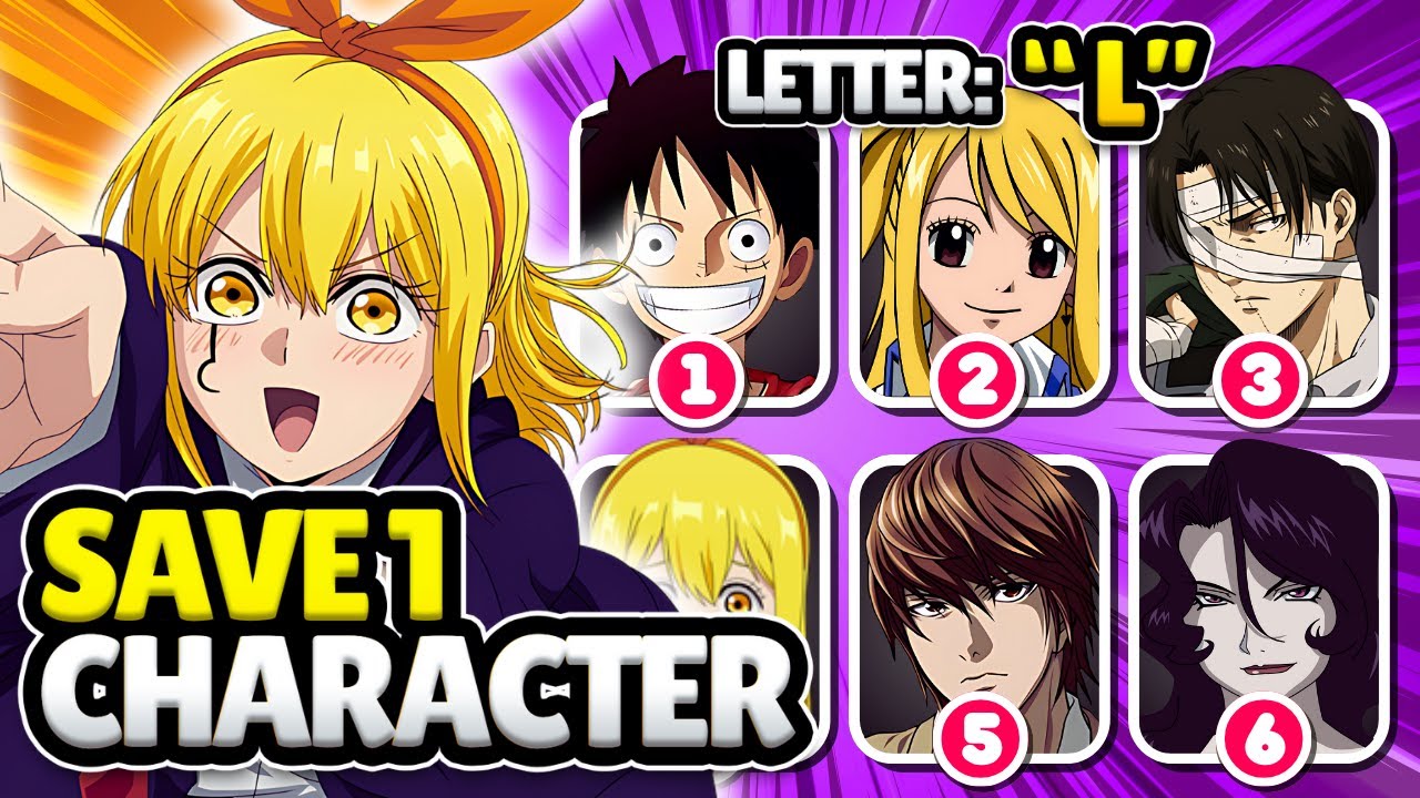 SAVE 1 CHARACTER From Each LETTER (A-Z) 🔠 | Anime Quiz 🔥