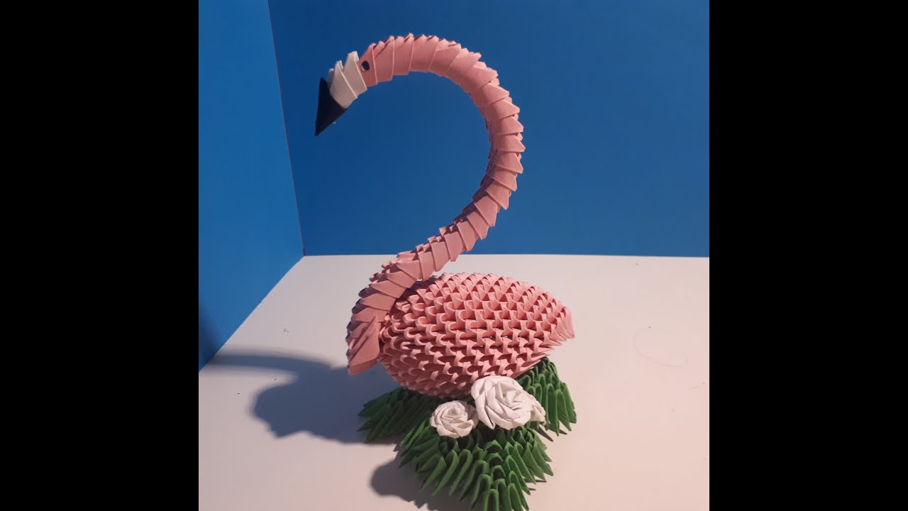 Flament rose/Flamingo -origami 3D