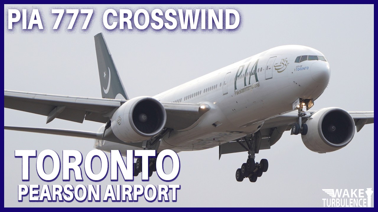 Pakistan International Airlines 777 Crosswind Landing at Toronto Pearson! PK783 from Karachi