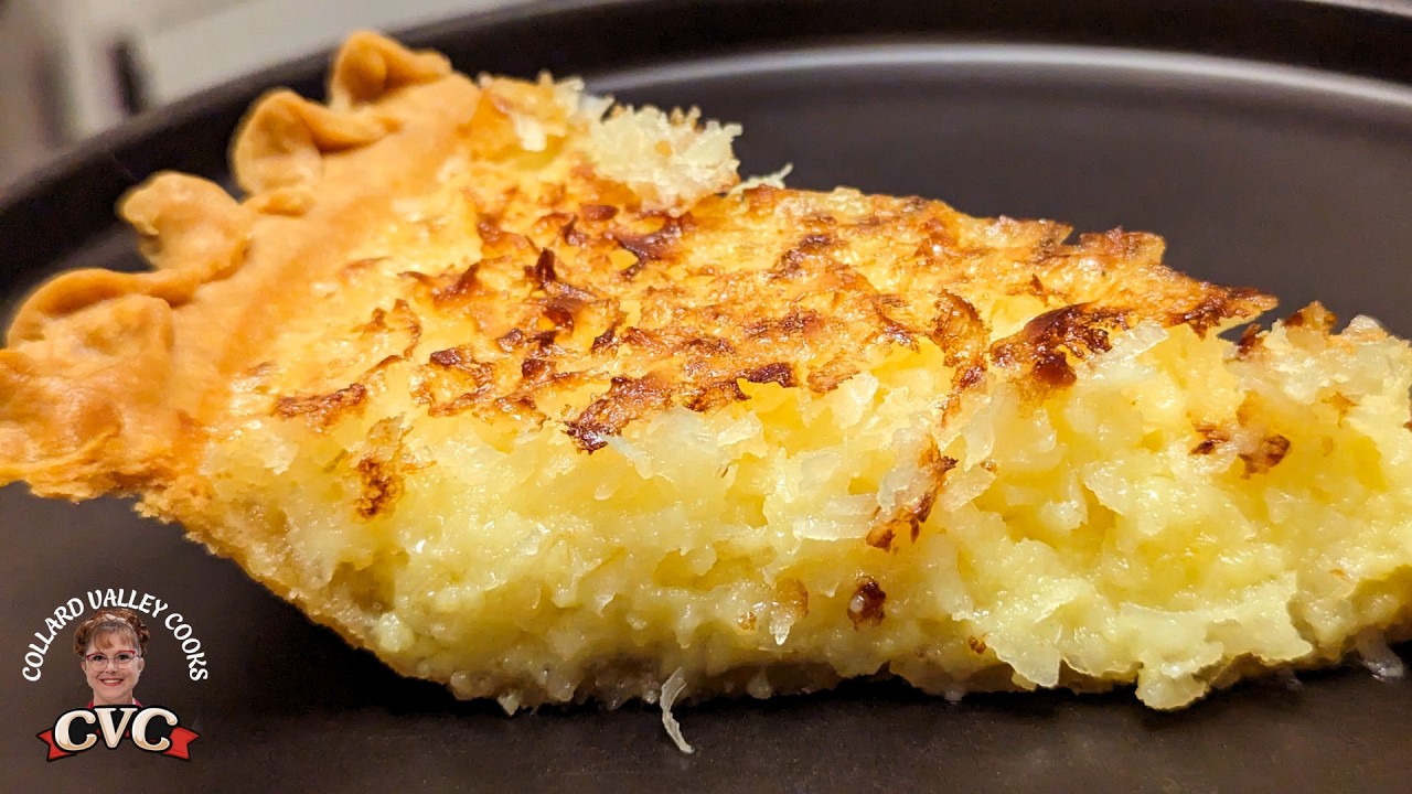Old Fashioned Coconut Custard Pie - Classic Buttermilk Recipe - FRENCH COCONUT PIE