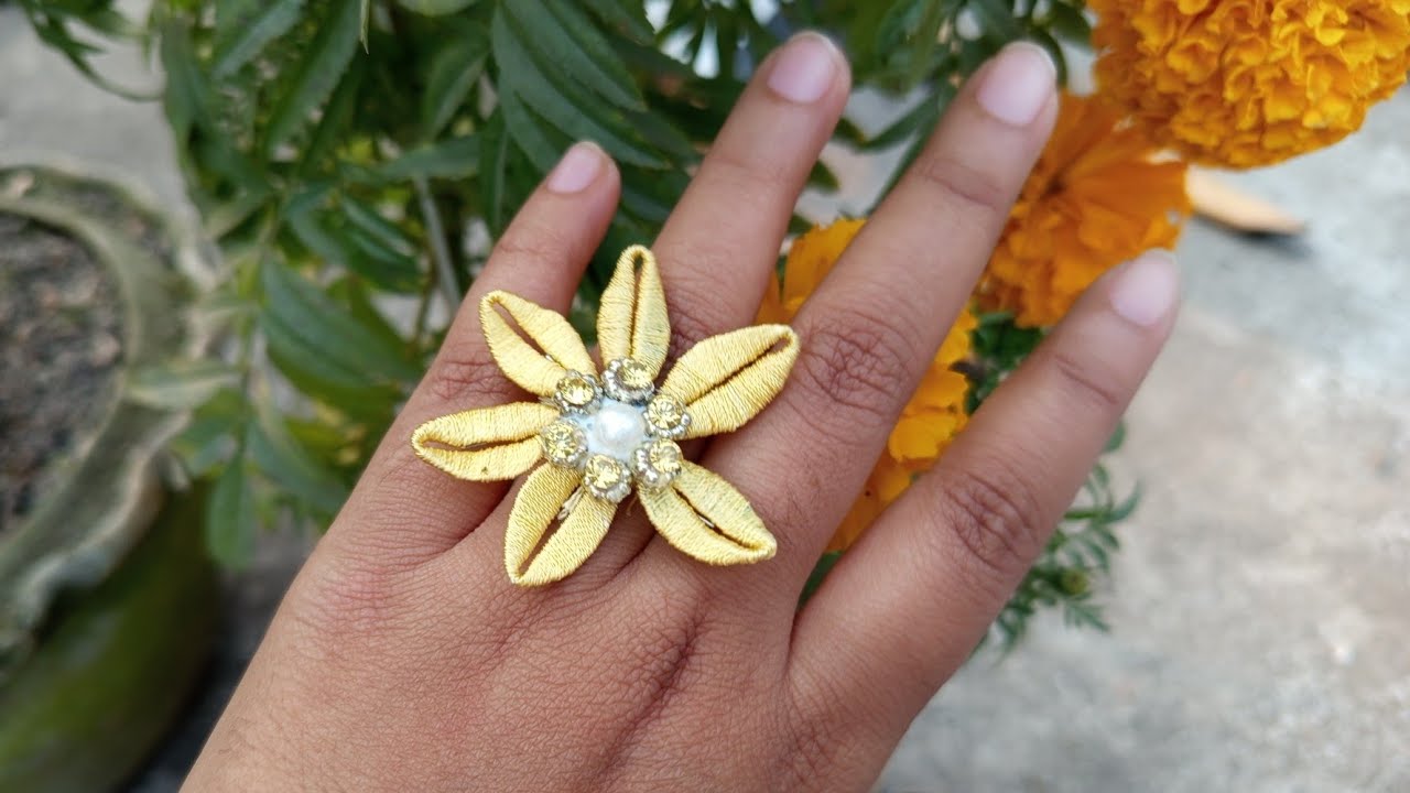 DIY Thread Wrapping Ring 💍 #diycrafts #handmade
