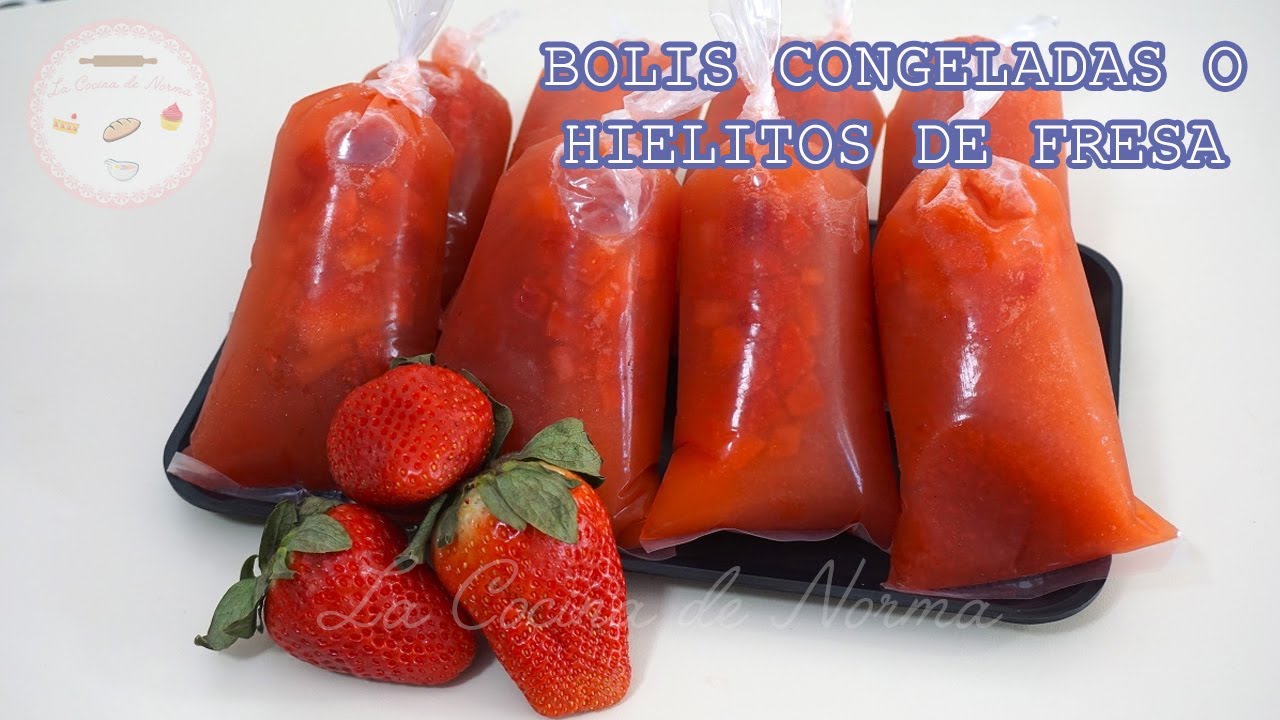 Bolis Congeladas o Hielitos de Fresa