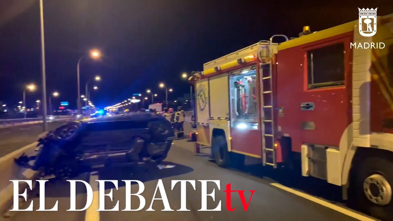 Dos accidentes de tráfico dejan un muerto y cuatro heridos en Madrid