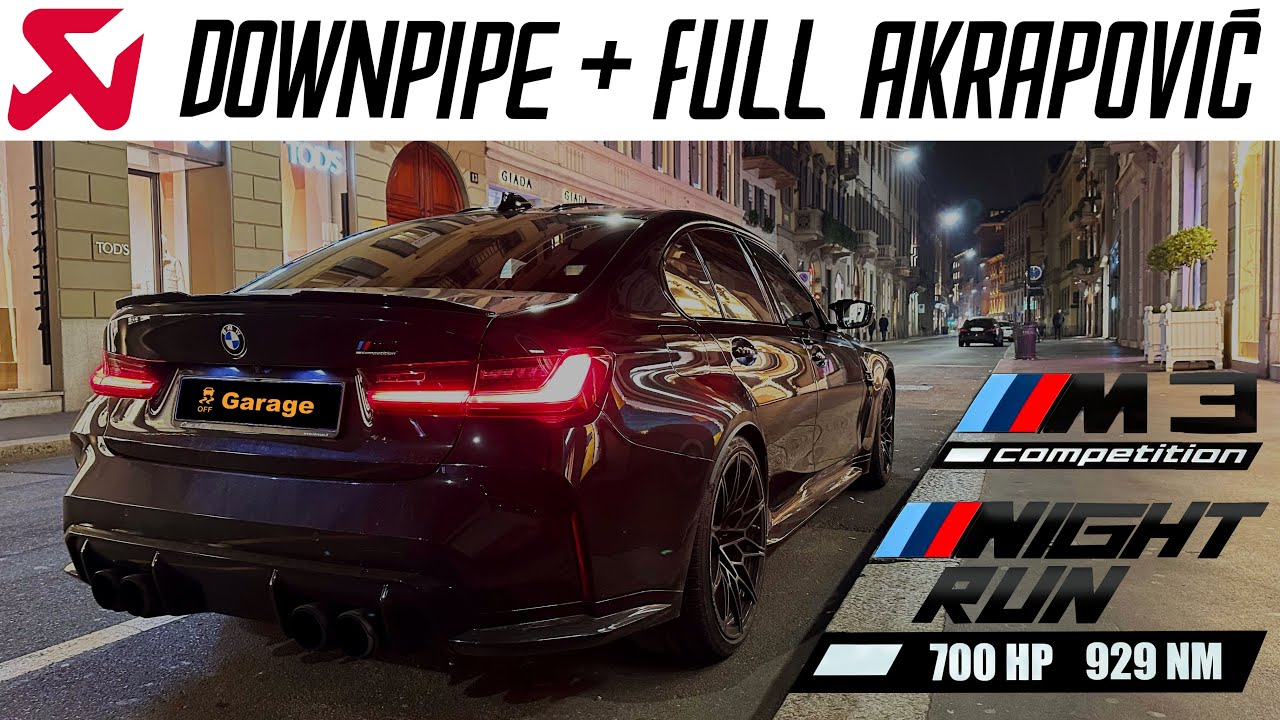 BMW M3 G80 700HP FULL AKRAPOVIC - Night run and drifting 4K