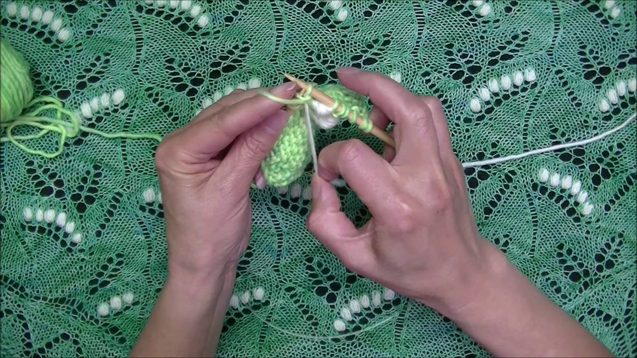 How to Knit - Lily of the Valley Nupps in a Different Color - Part 1 - Right and Left Leaning Nupps