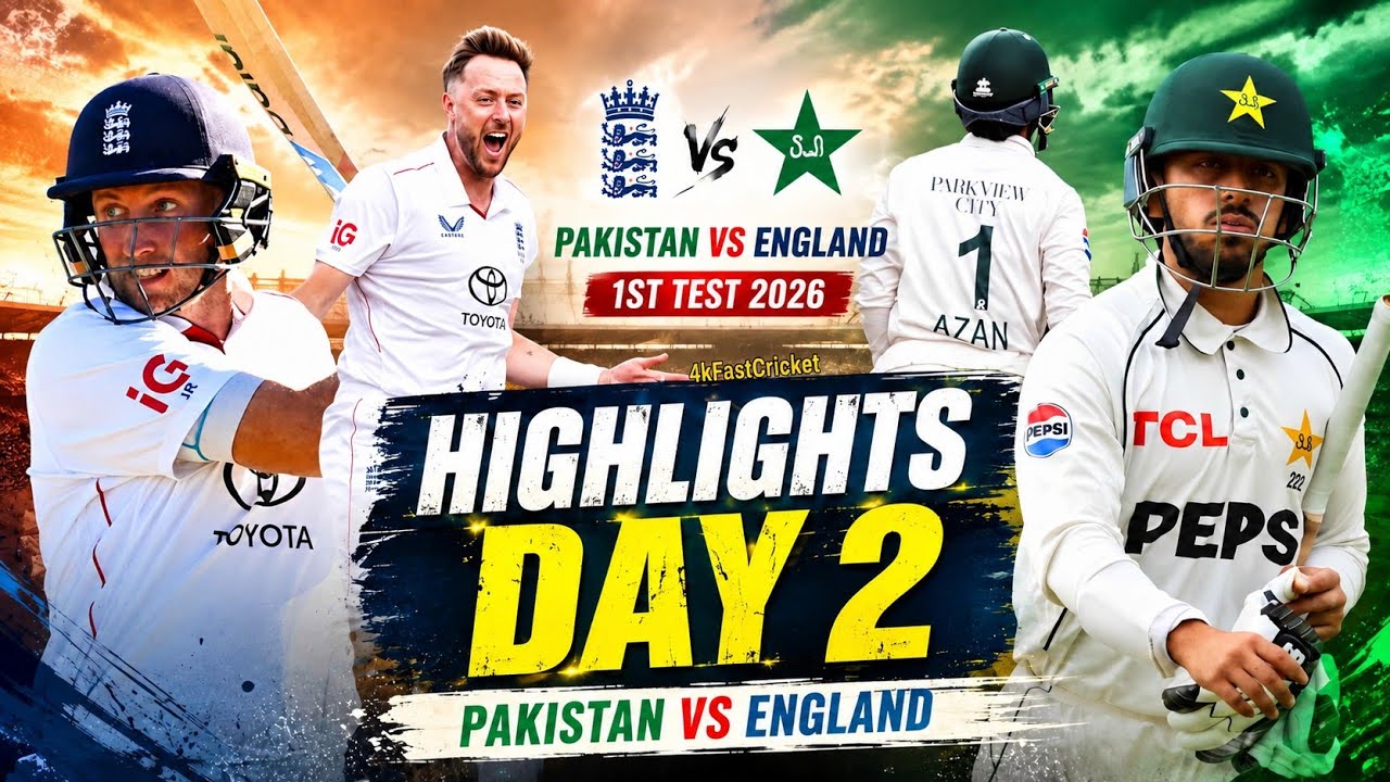 Pakistan vs England 1st Test Day 2 Highlights 🔥 | ENG vs PAK 2026 | Full Match Update