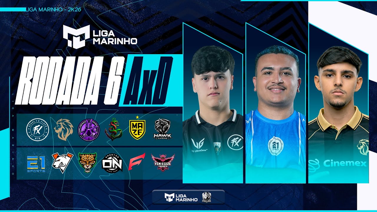 LIGA MARINHO | S3 - RODADA 06 - GRUPOS A e D | FLUXO E1 VIRTUS PRO LYON INF #FREEFIRE