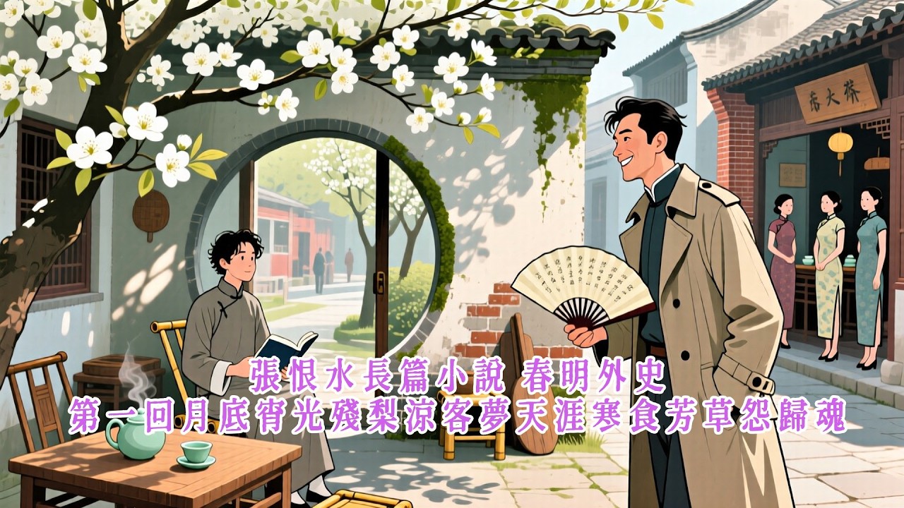 張恨水長篇小說 春明外史 001第一回 月底宵光殘梨涼客夢 天涯寒食芳草怨歸魂
